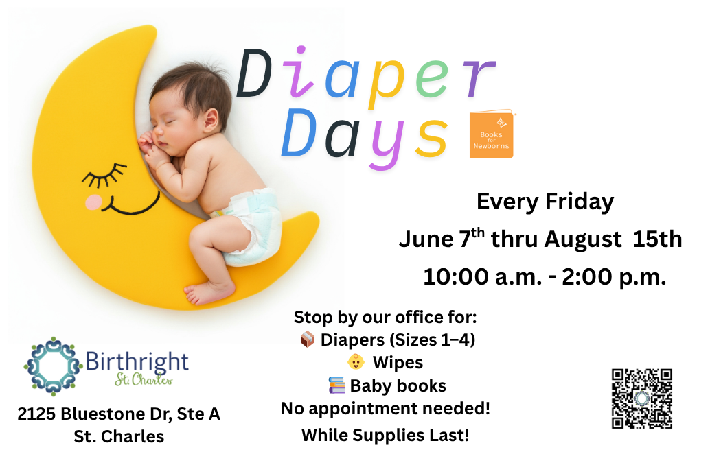 Birthright St. Charles is offering diapers every Friday through August 15th