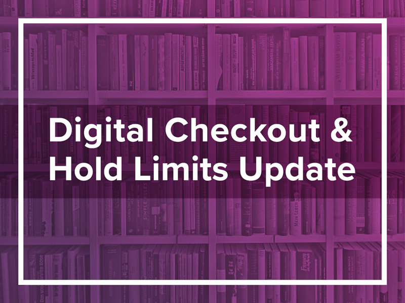 A purple background with the words 'Digital Checkout & Hold Limits Update'