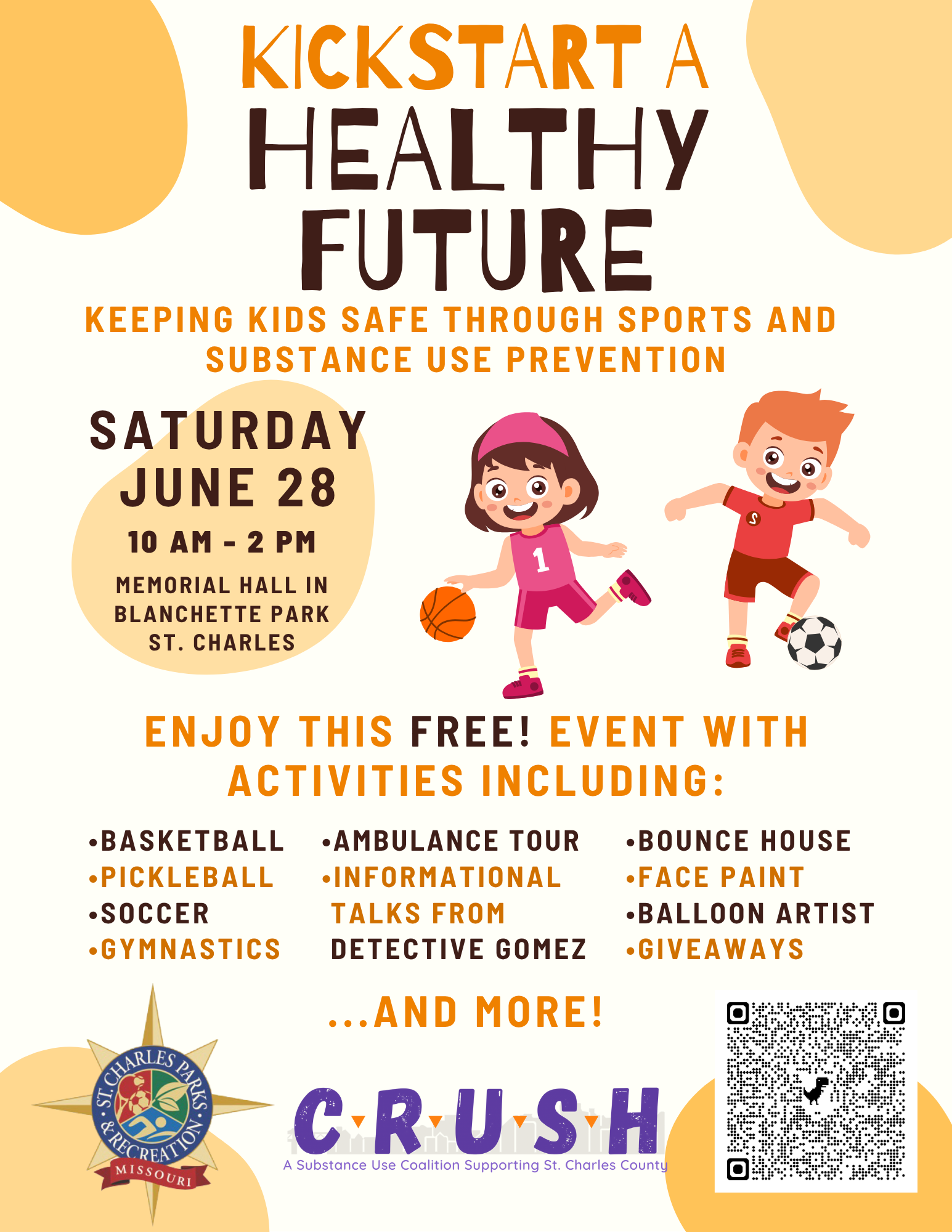 Join the St. Charles Parks and Recreation Department and CRUSH Coalition for this special FREE open house event