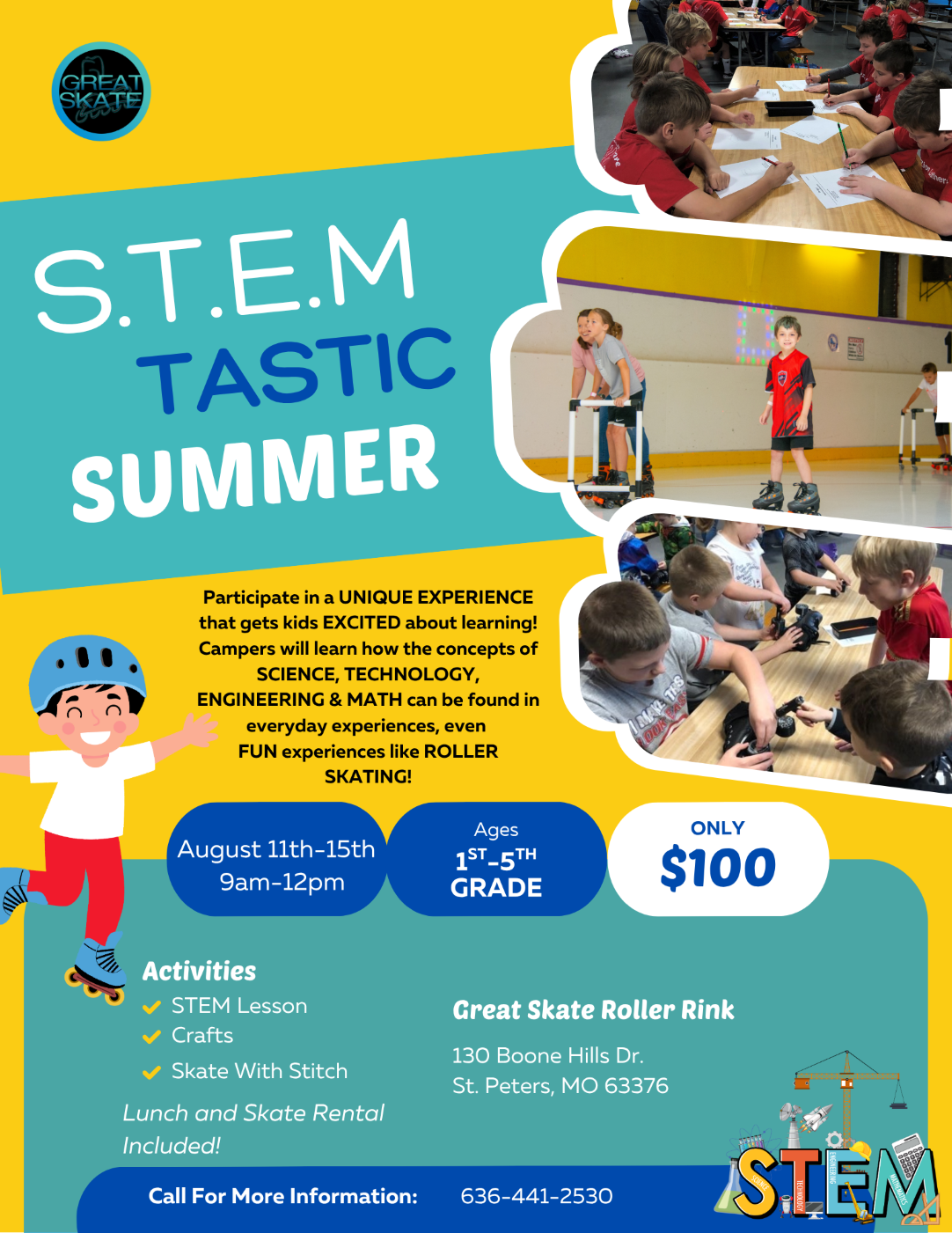 STEM Day at Great Skate Roller Rink August 11-15
