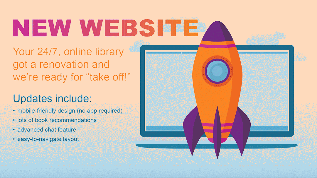 New website graphic with launching rocket