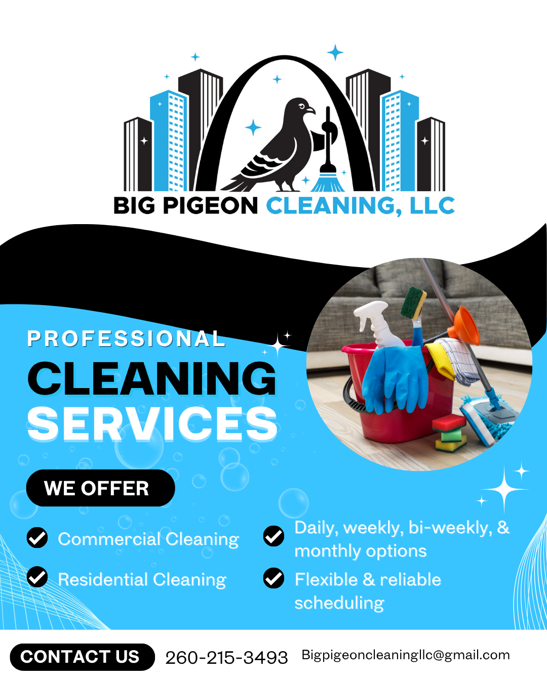 Big Pigeon Cleaning service is available for St. Charles County