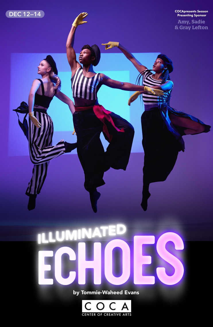 Illuminated Echoes is a full-length dance work created by award-winning artist Tommie-Waheed Evans for COCAdance