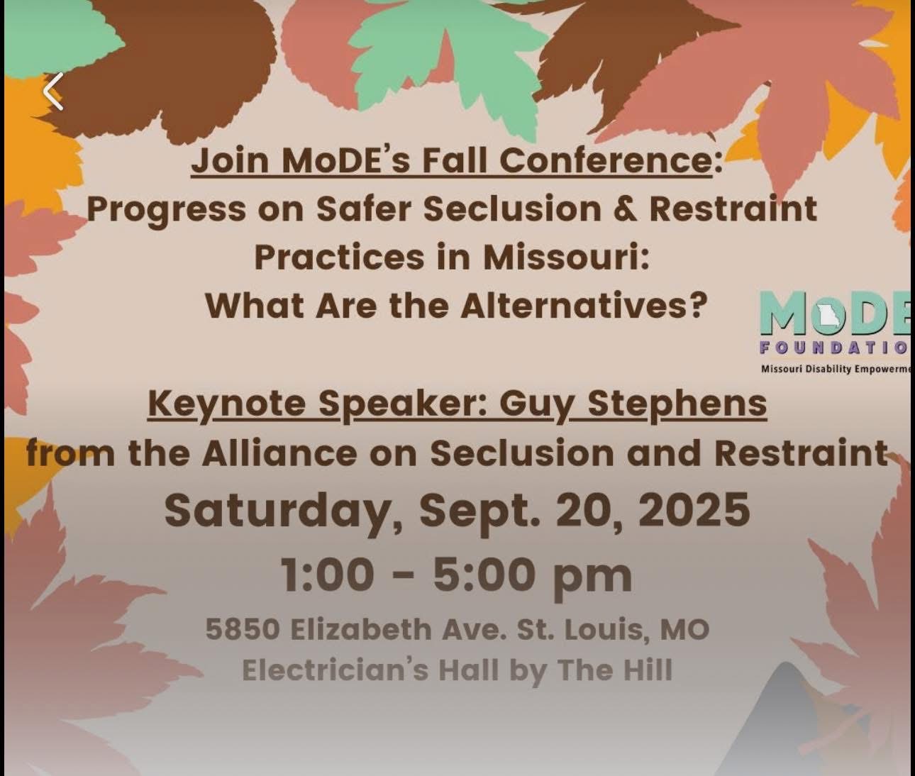 Missouri Disability Empowerment Fall Conference September 20