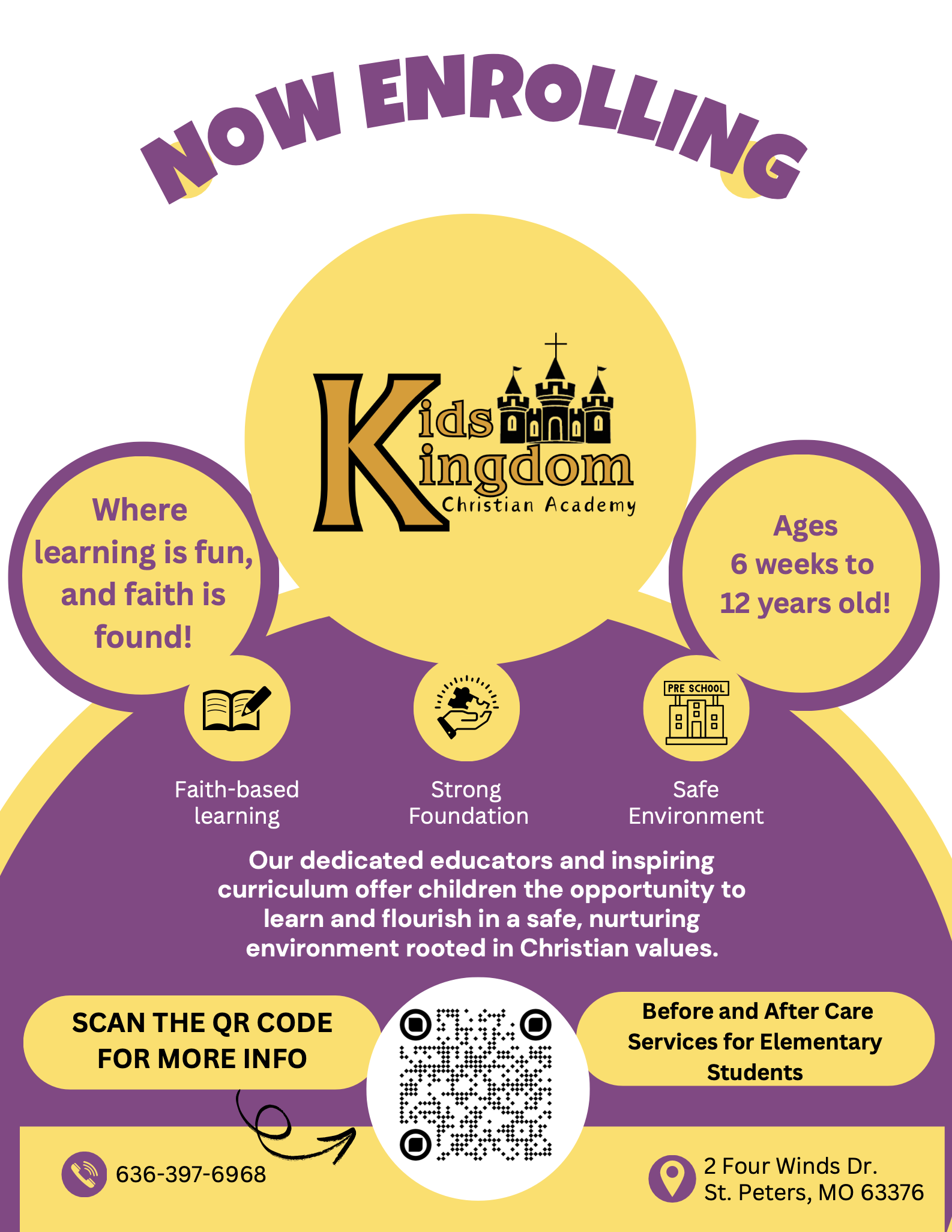 Now Enrolling at Kids Kingdom Christian Academy