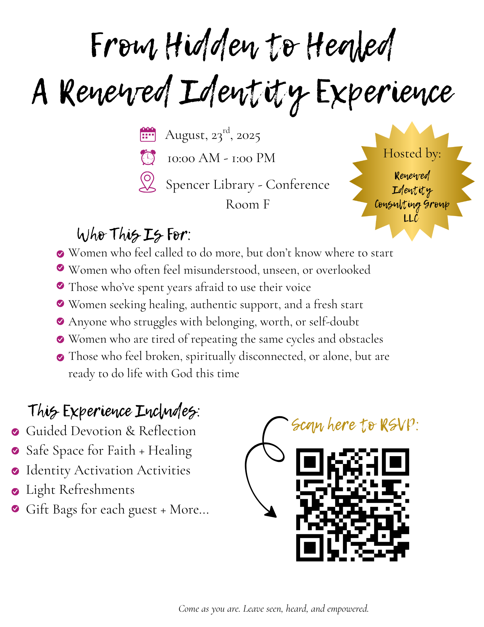 Renewed Identity is a faith-based space created for the quiet, purpose-driven woman who's ready to break free from fear, find her voice, and walk boldly in who God created her to be.