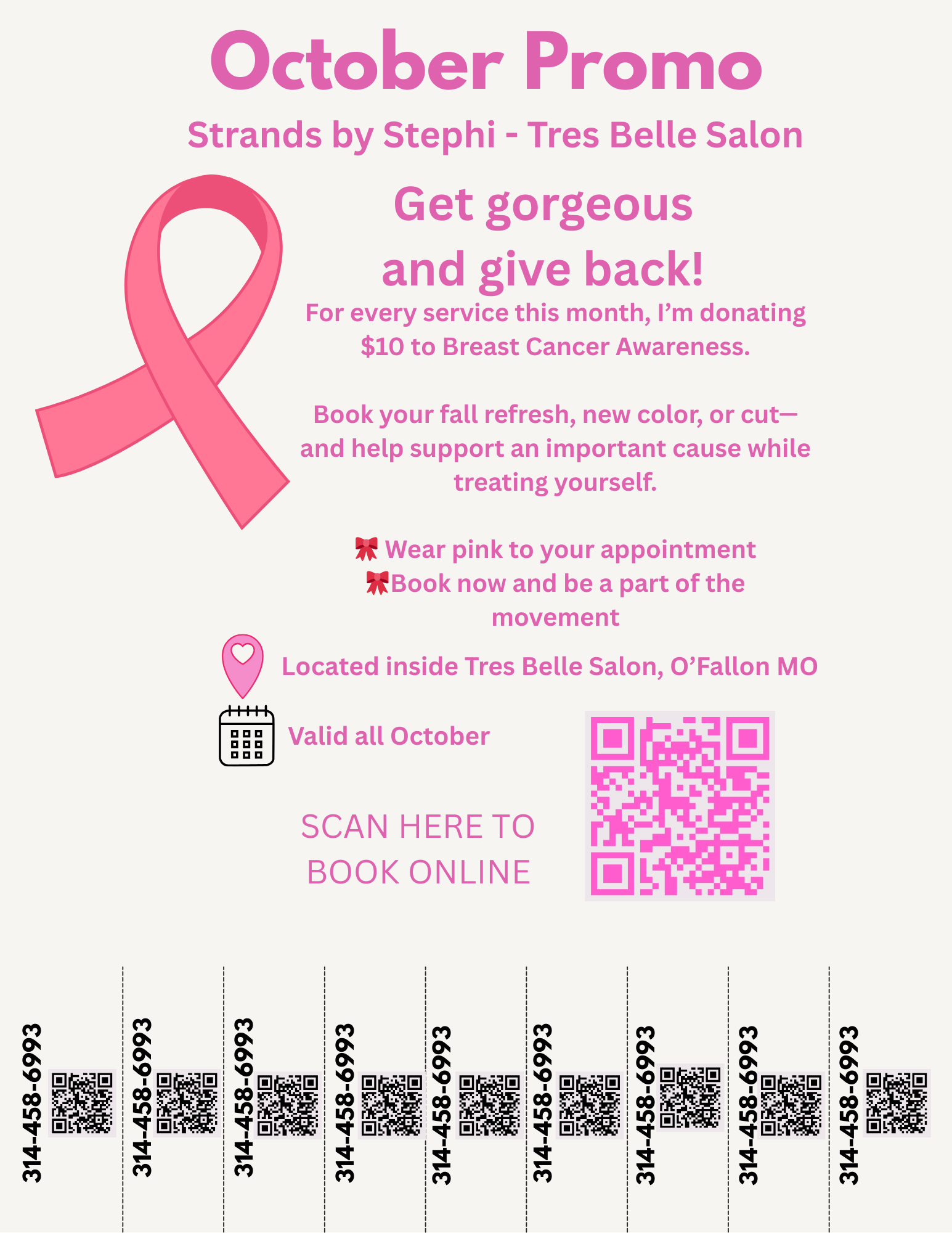 Strand By Stephi is offering salon services and a fundraiser for Breast Cancer Awareness