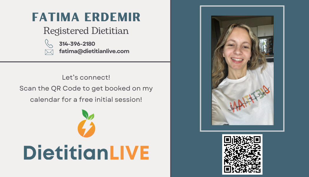 Connect with registered dietitian Fatima Erdemir