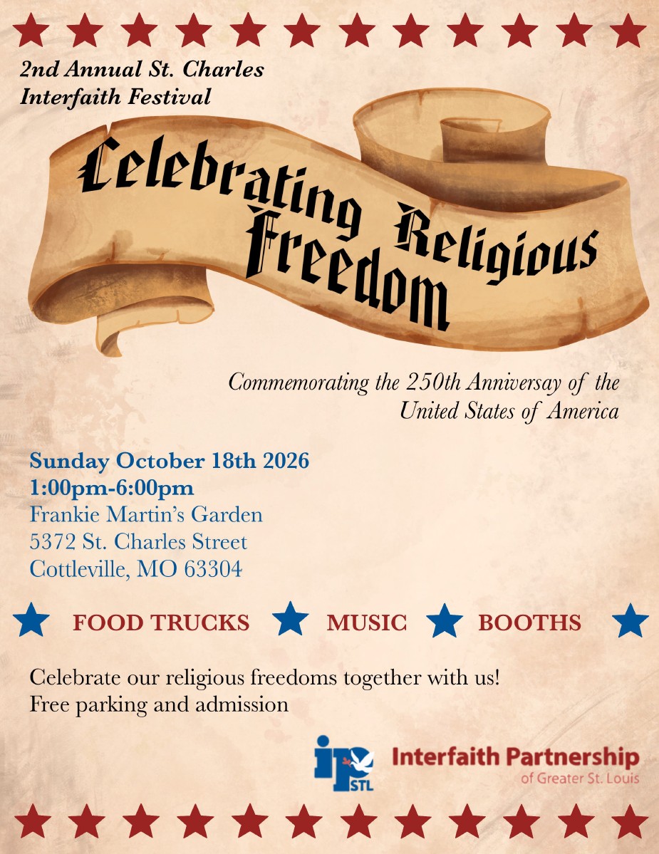 Interfaith Festival on Sunday October 18 at Frankie Martin's Garden