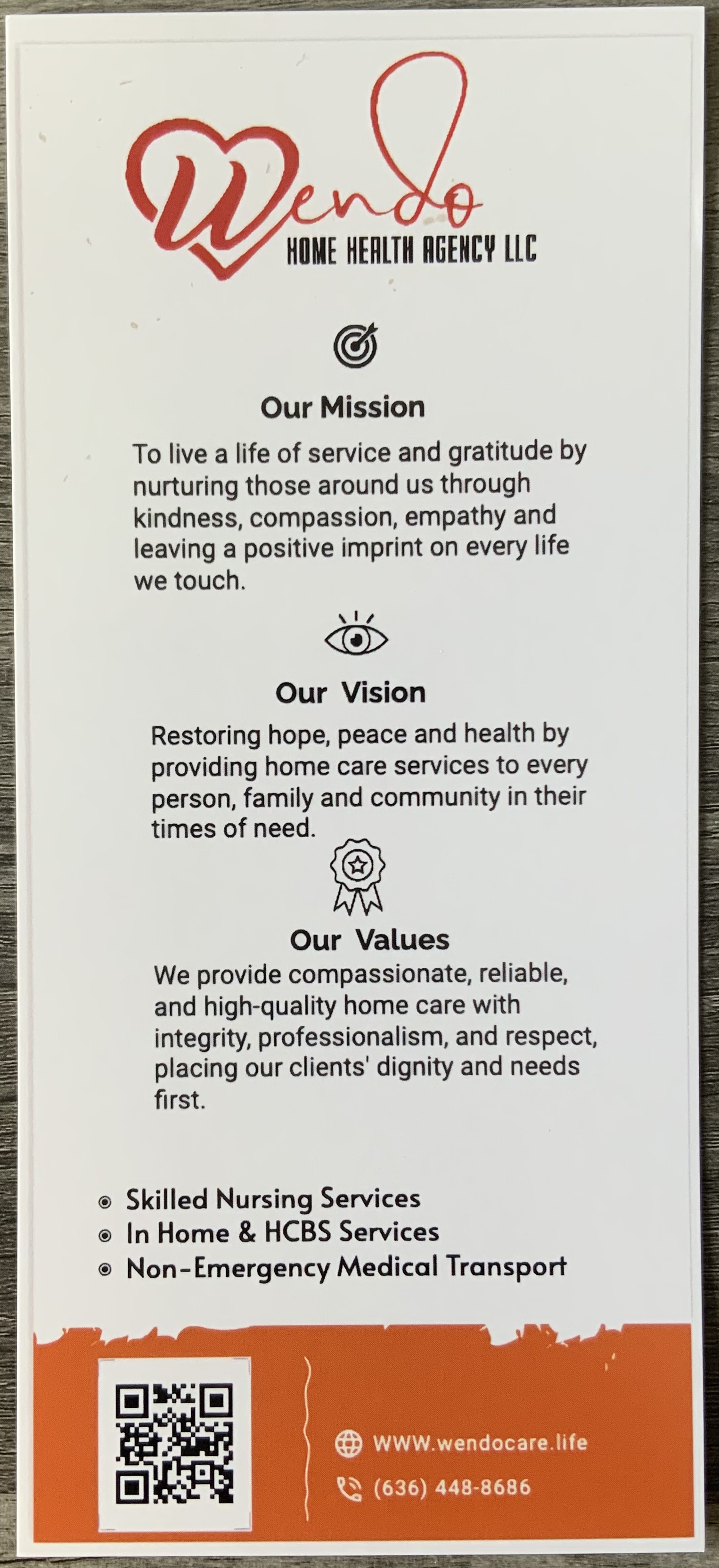 Wendo Home Health -Compassionate Care in the Comfort of Your Home! At Wendo Home Health, we provide compassionate, reliable, and personalized care to help individuals maintain their health, comfort, and independence at home. Our Services Include: Skilled Nursing: Wound care, medication management, health assessments, chronic disease monitoring, and patient education. Personal Care: Assistance with bathing, dressing, grooming, toileting, and mobility. Homemaker Services: Light housekeeping, meal preparation, laundry, and daily household tasks. Companionship: Social interaction, emotional support, and assistance with everyday routines. Proudly serving St. Charles and St. Louis Counties, Missouri. ❤️ Your Health, Comfort, and Independence Are Our Priority! 📞 Contact us today to learn more! NOW ACCEPTING NEW CLIENTS!