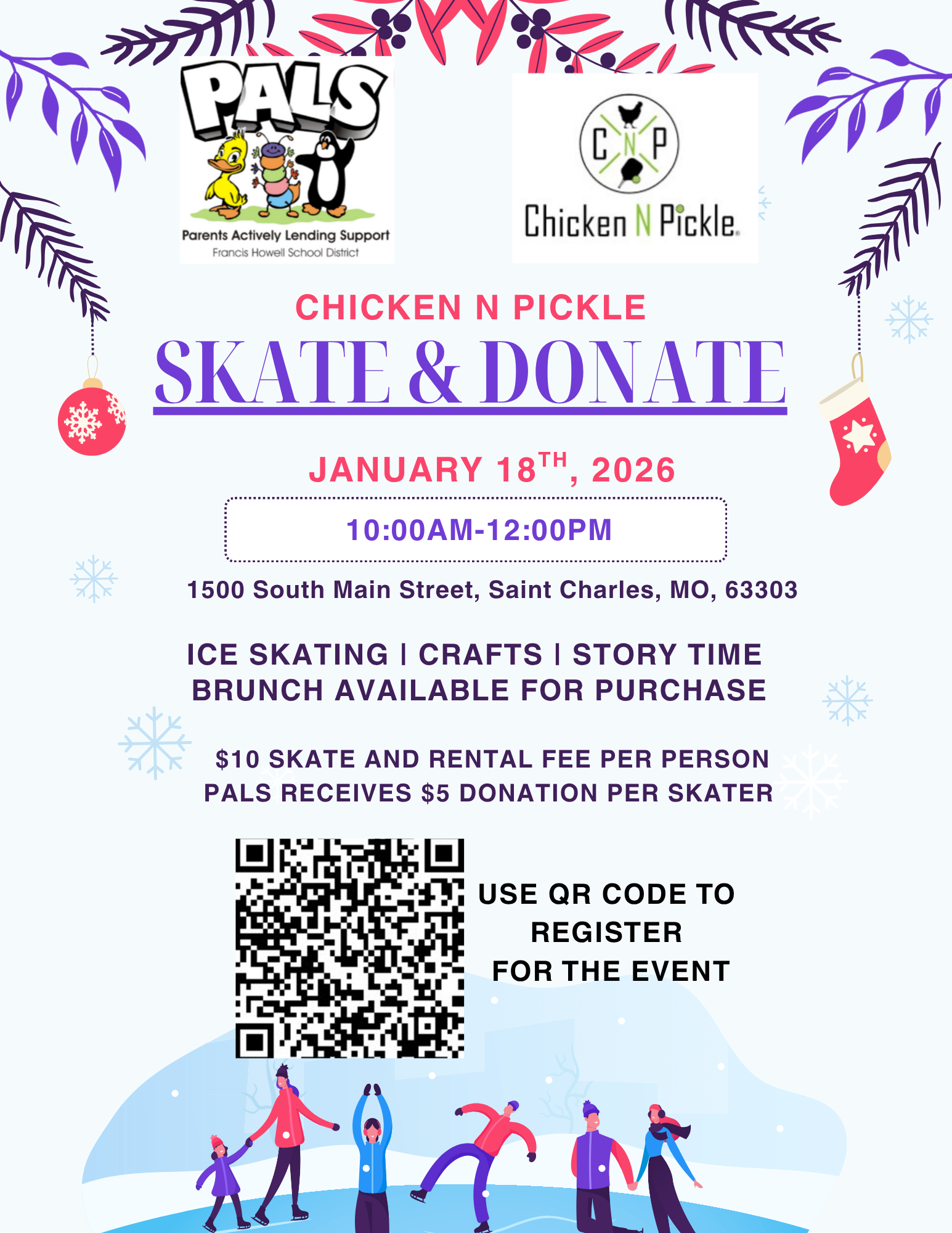 Skate and Donate with PALS at Chicken N Pickle