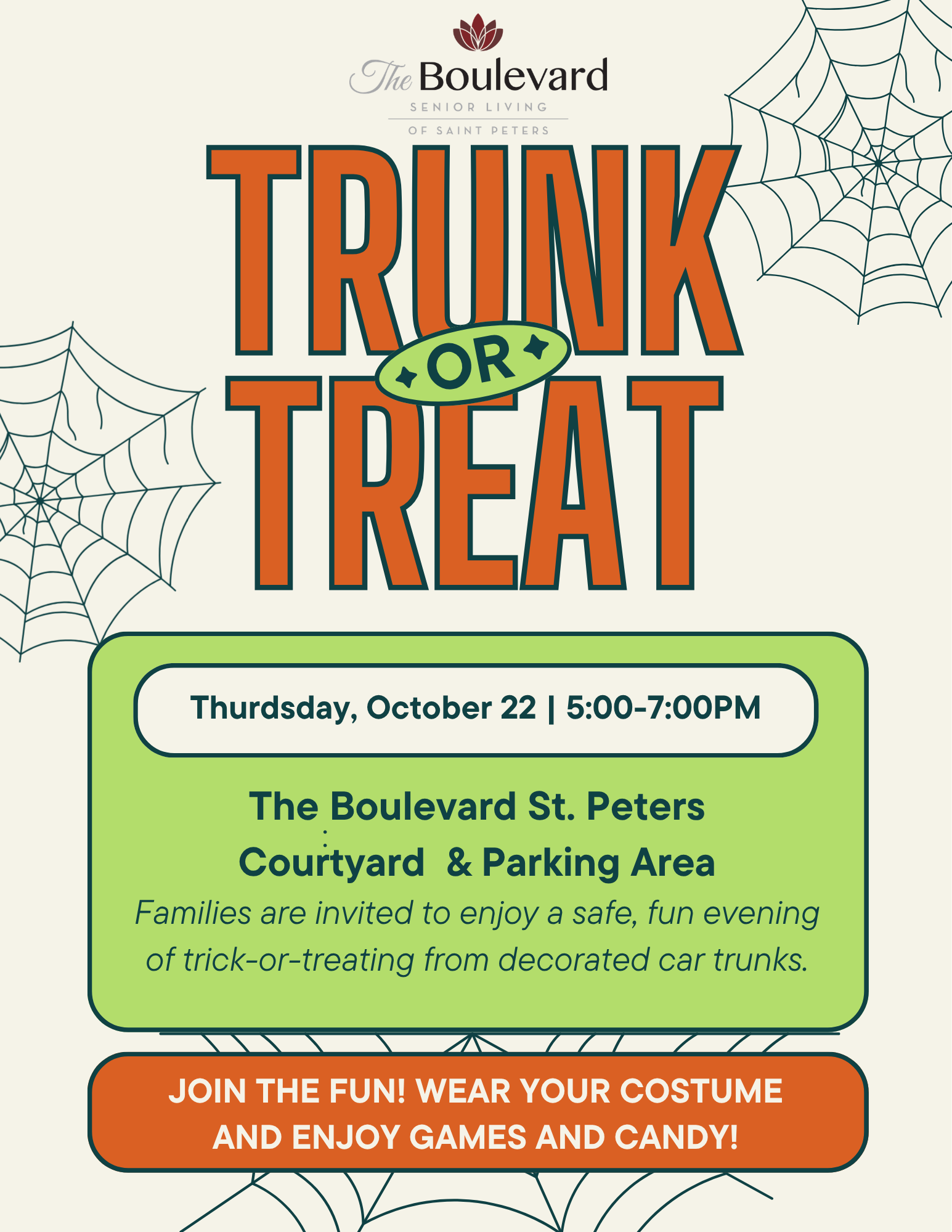 Trunk or Treat at The Boulevard on October 22 from 5 to 7 pm