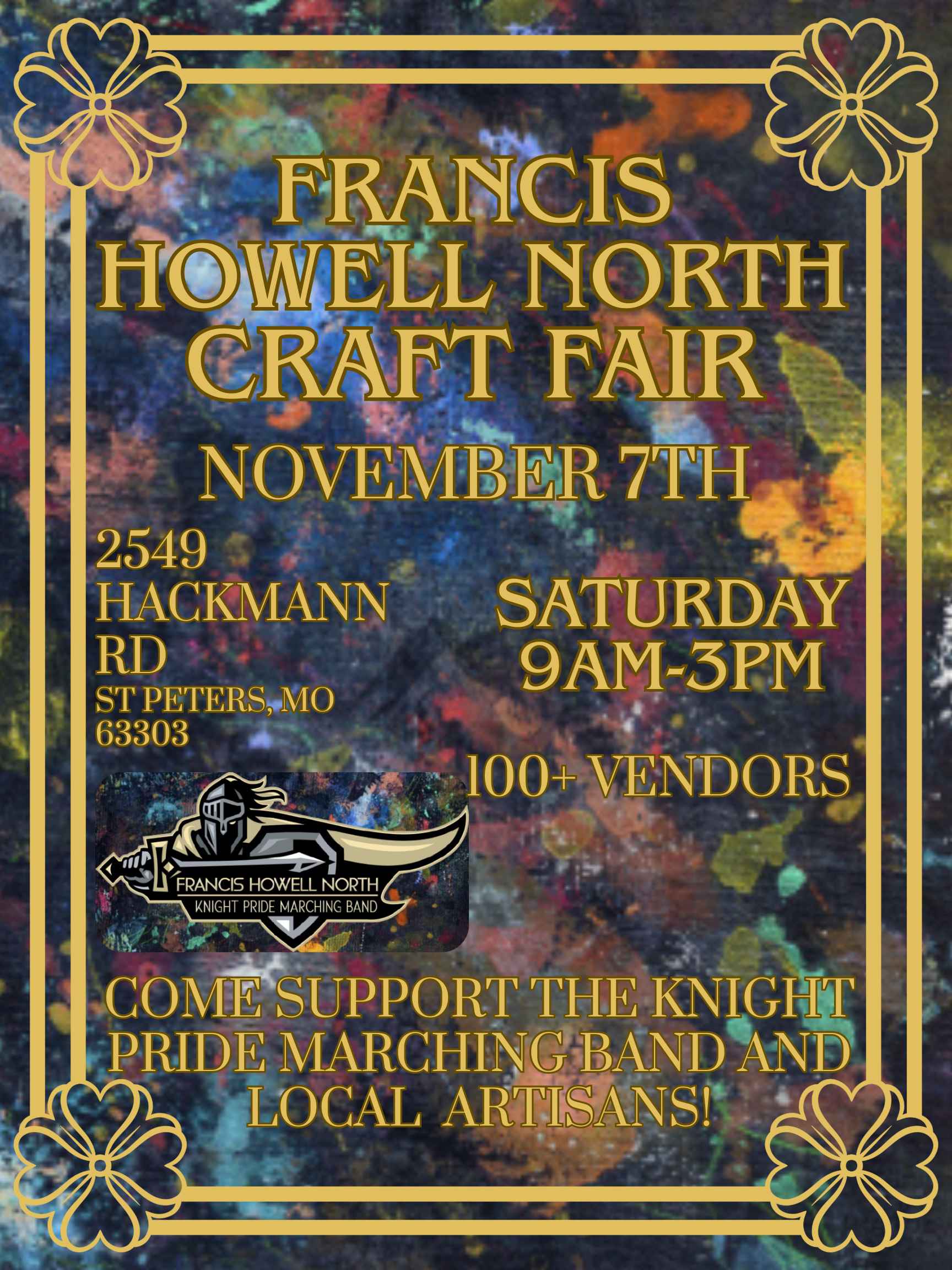 An arts and craft fair at Francis Howell North. Facilitated by the marching band program.