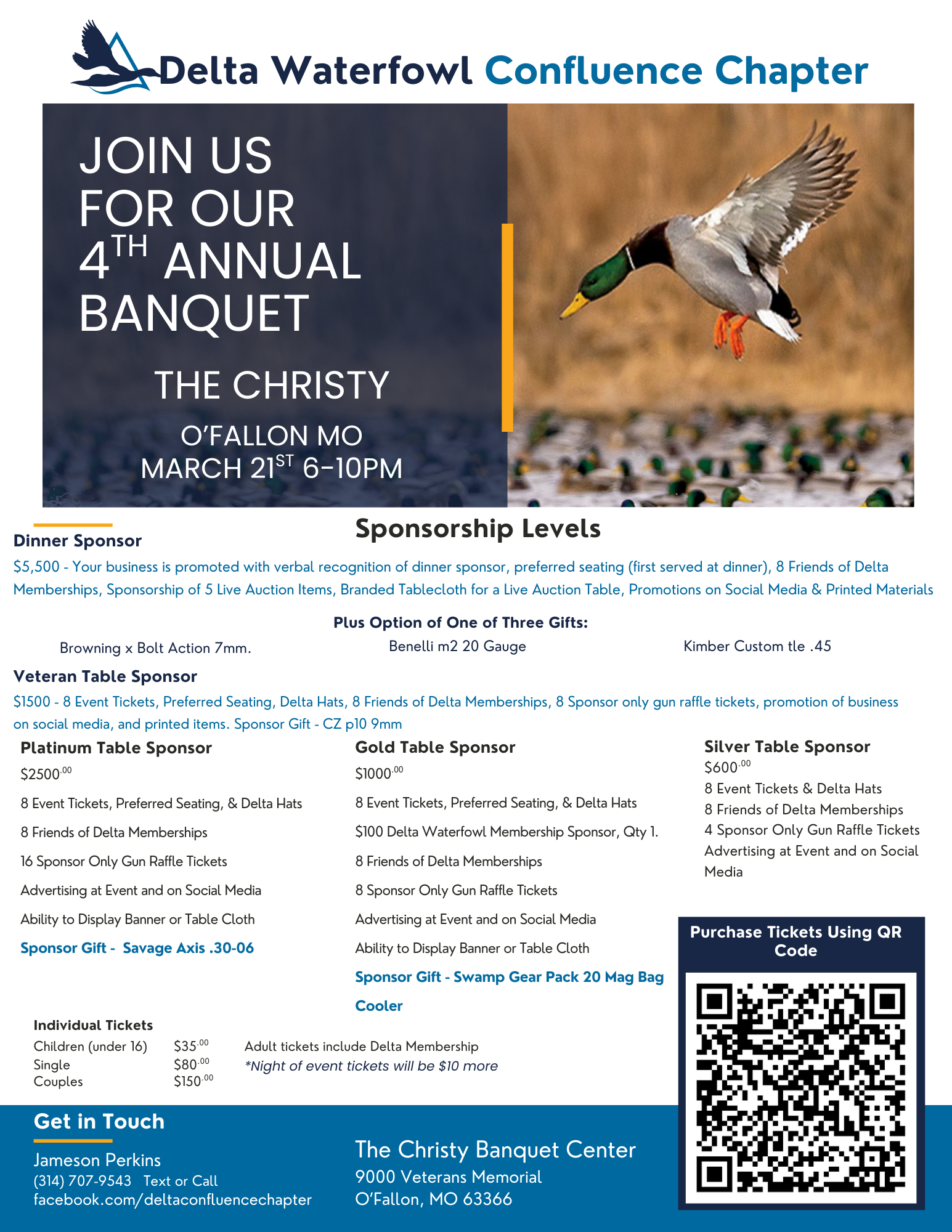 Delta Waterfowl Confluence Chapter 4th Annual Banquet on March 21