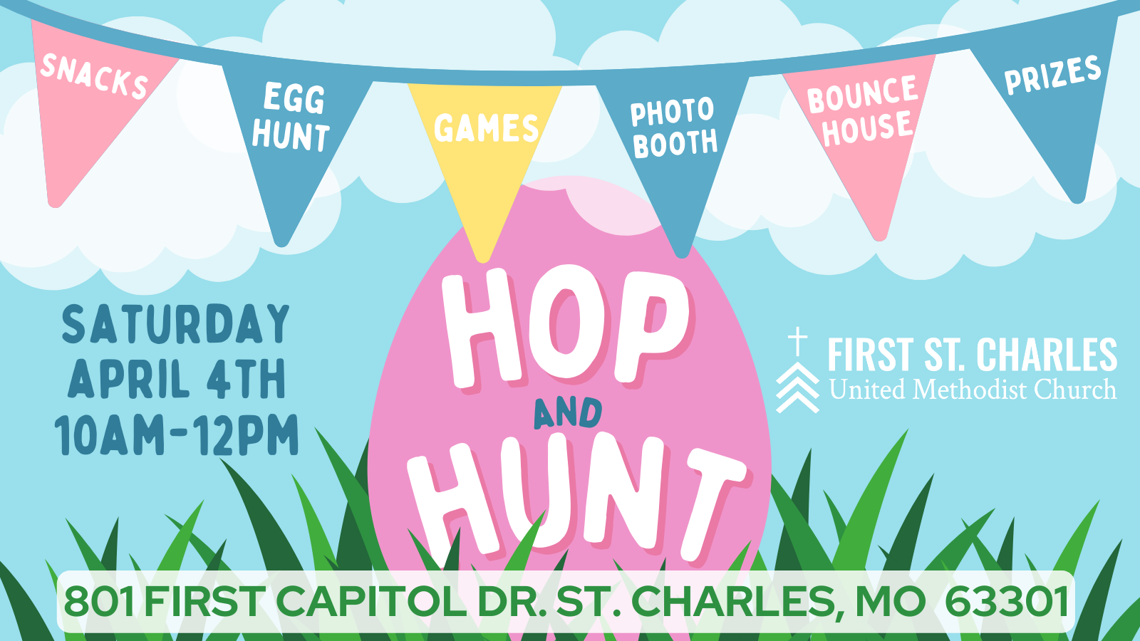 First St. Charles United Methodist Church is hosting a Hop and Hunt on Saturday April 4th at 10am