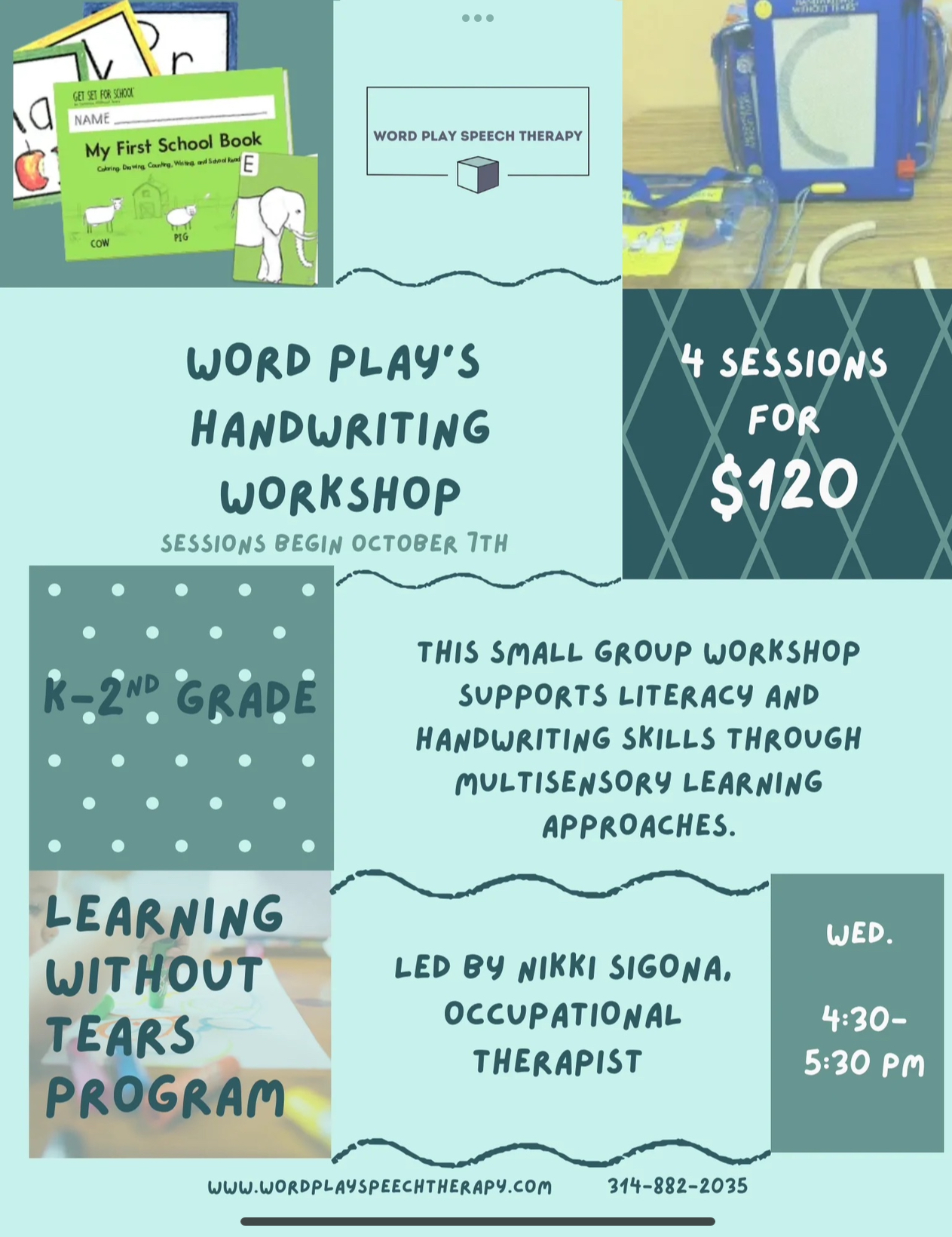 Led by Nikki Sigona, an occupational Therapist of 25 years, this workshop uses the Learning without Tears program. This curriculum is designed to support literacy and handwriting skills through multisensory learning approaches.