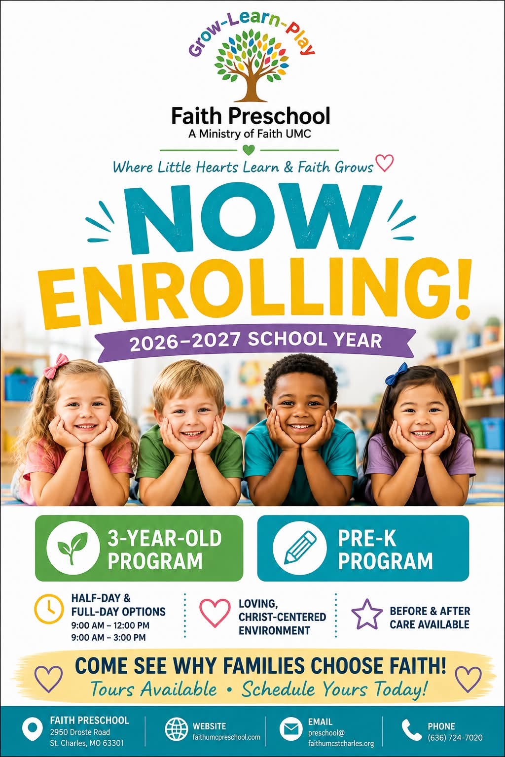 Ministry of Faith UMC is enrolling preschool