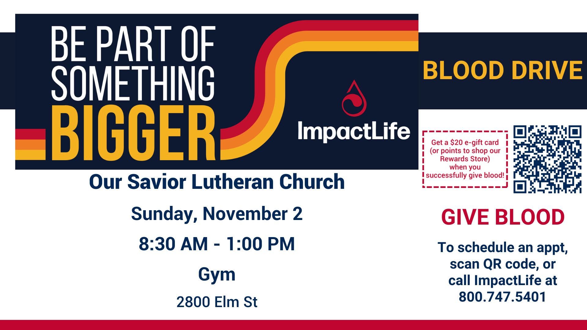 Blood Drive at Our Savior Lutheran Church