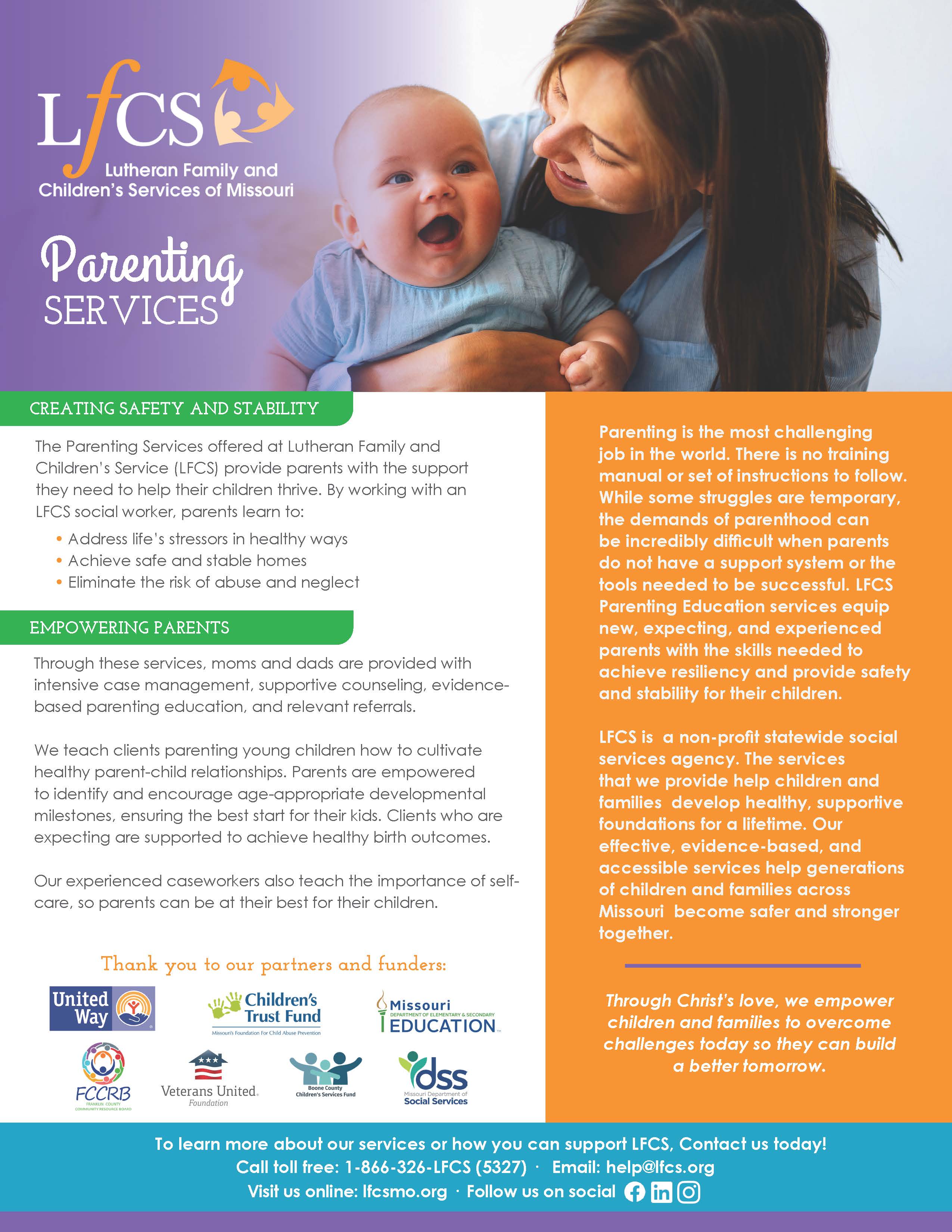 Lutheran Family and Children's Services of Missouri is a non-profit agency
