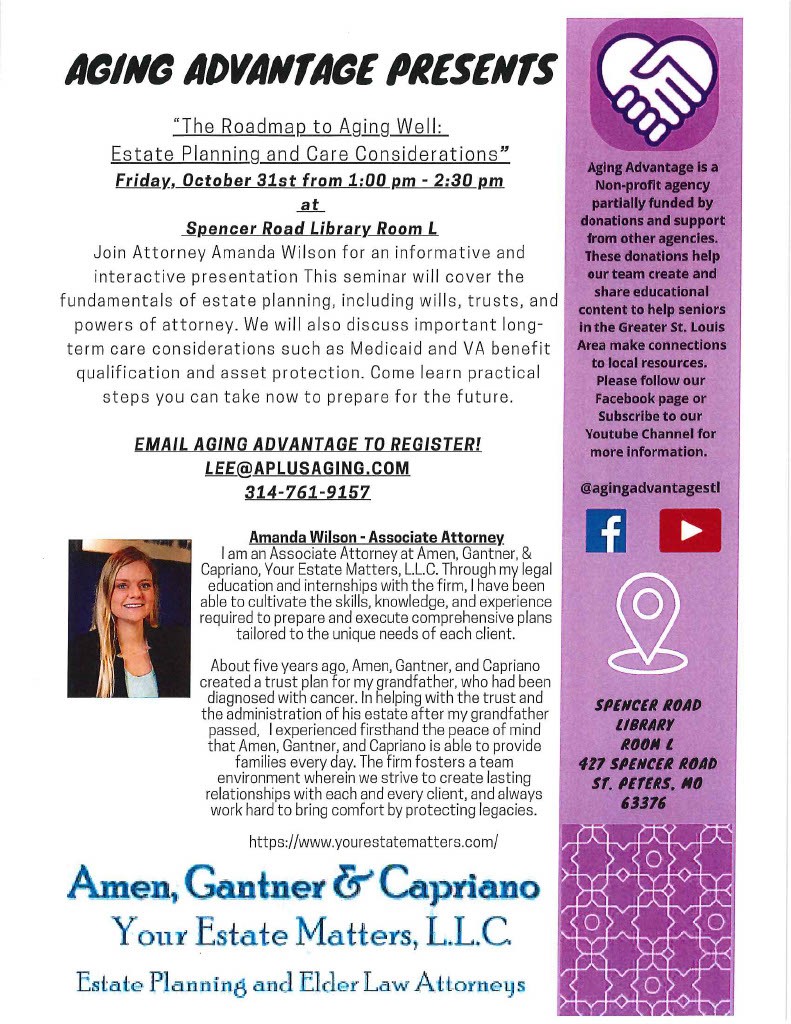 Aging Advantage presents The Roadmap to Estate Planning and Care