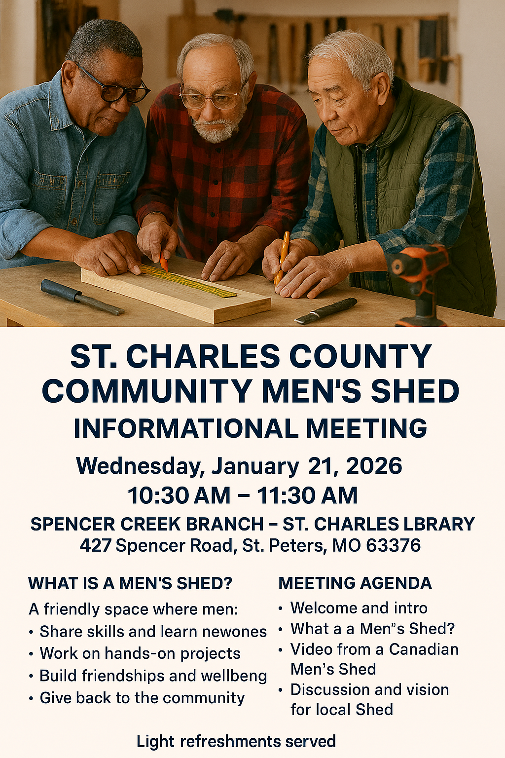 St. Charles Community Men's Shed Meeting January 21