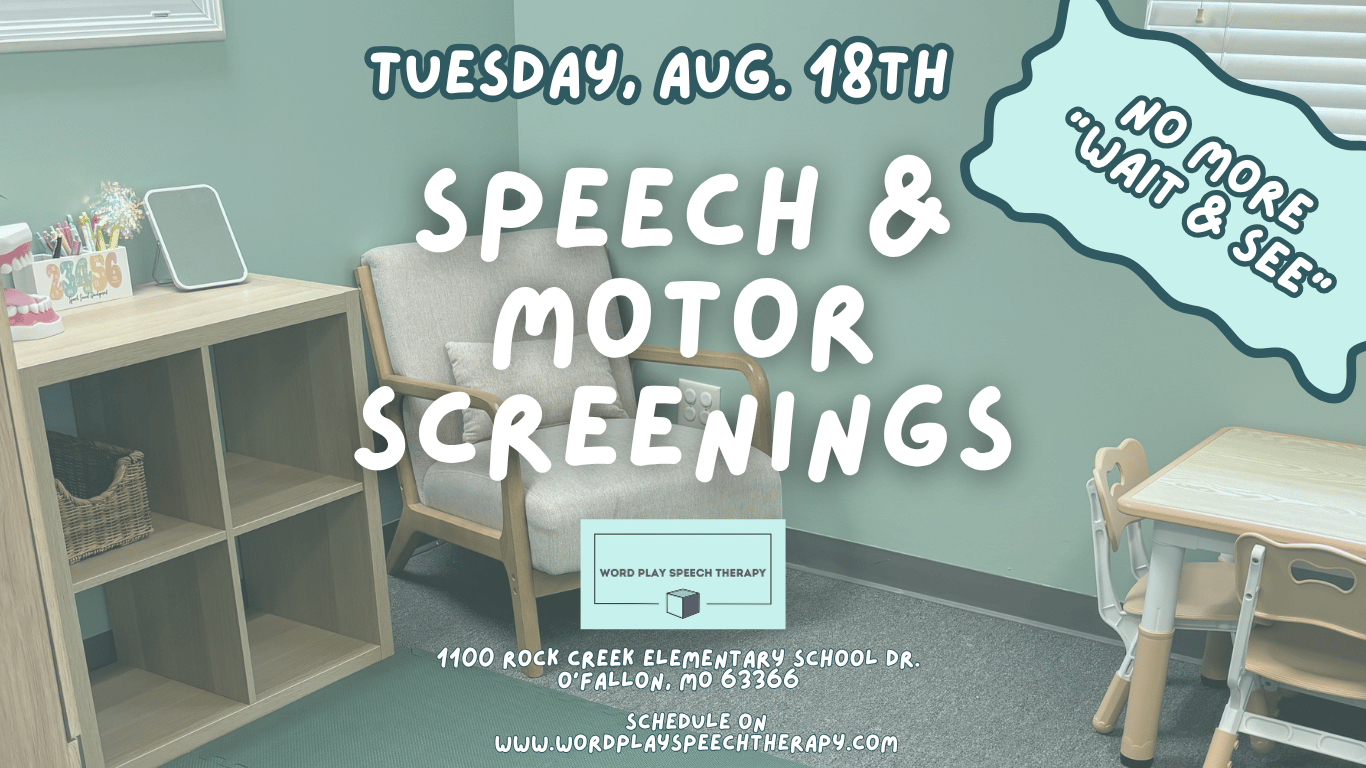 A screening provides a short “snapshot” of information about your child’s speech and language skills and is not a substitute for a full evaluation. Screenings help determine if a child should be referred for further evaluation.
