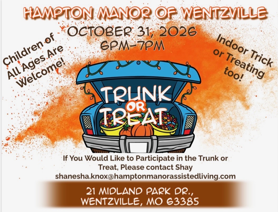Trunk or Treat at the Hampton Manor of Wentzvlle on October 31 from 6 to 7 pm