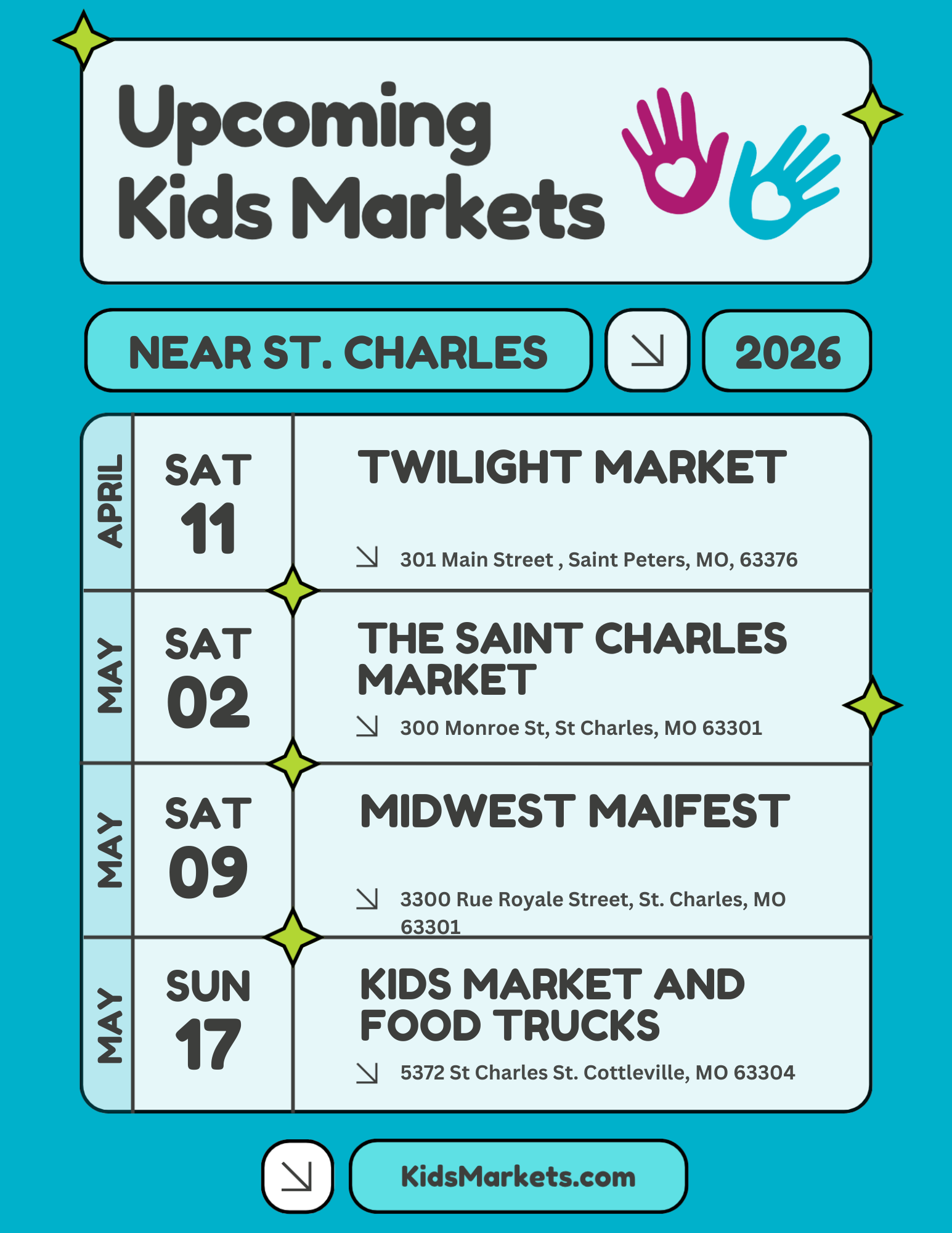 Upcoming Kids Markets near St. Charles