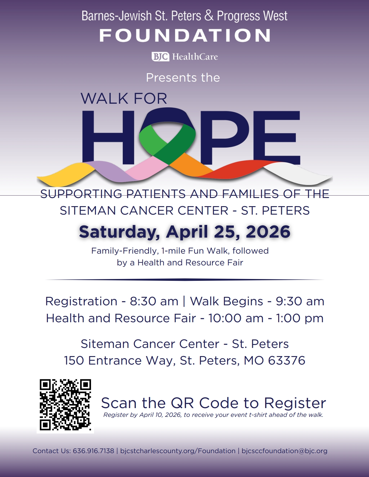 BJC Walk for Hope fundraiser on Saturday April 25 2026
