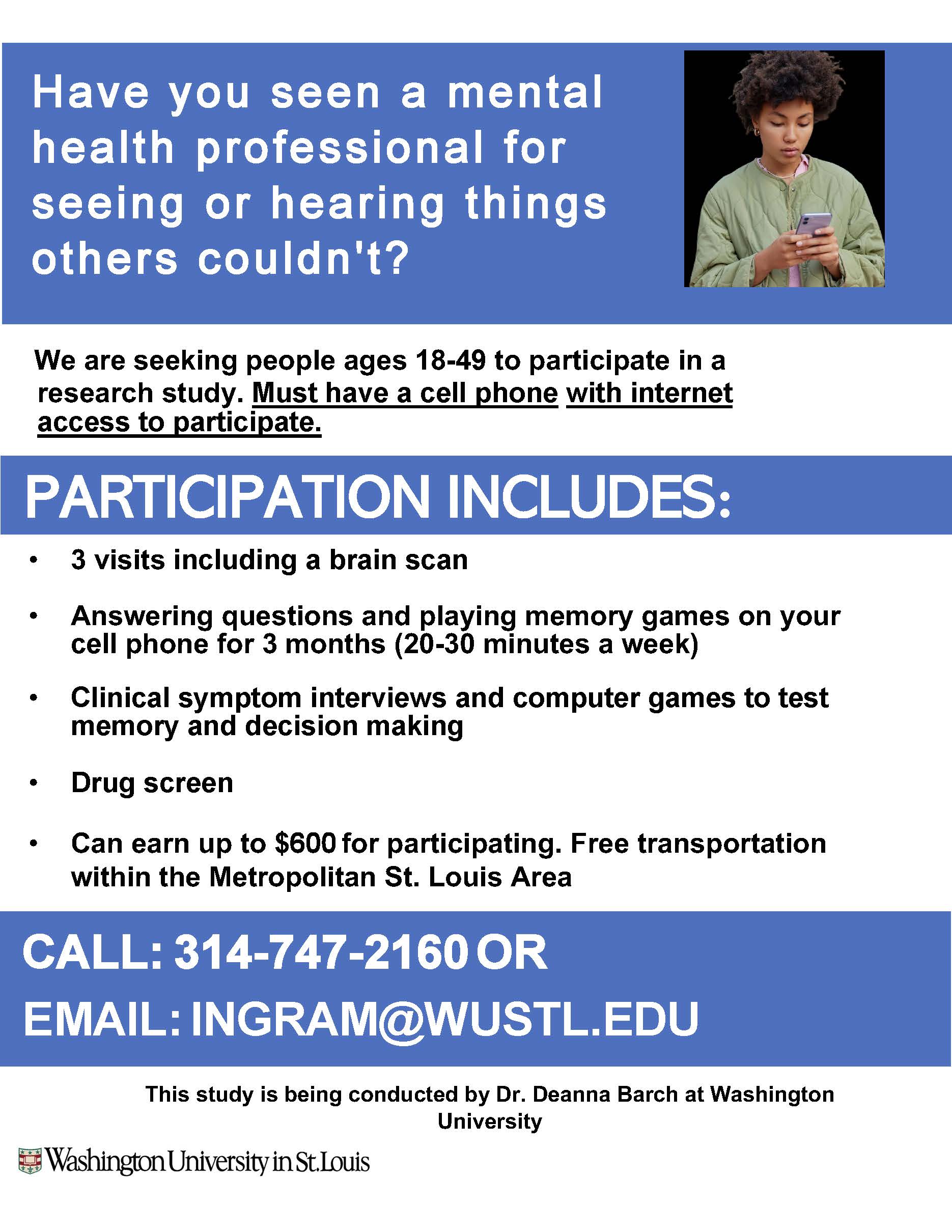 Washington University are looking for participants for a research study.