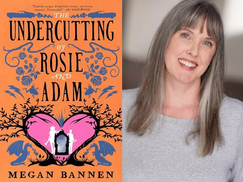 Author Megan Bannen with her new book The Undercutting of Rosie and Adam