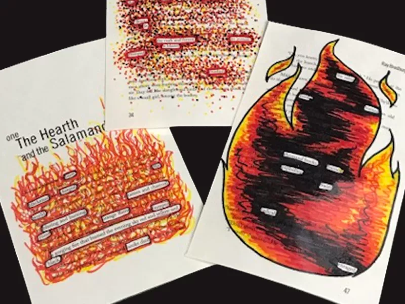 Blackout poetry of Fahrenheit 451