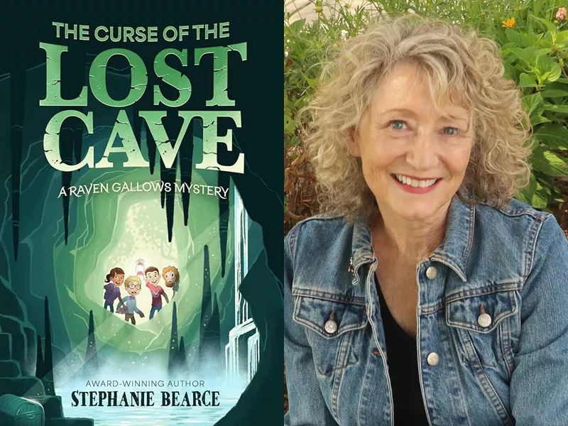 Author Stephanie Bearce and her book Curse of the Lost Cave