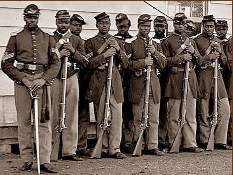 Ten soldiers of the 1st Kansas Colored Infantry Regiment