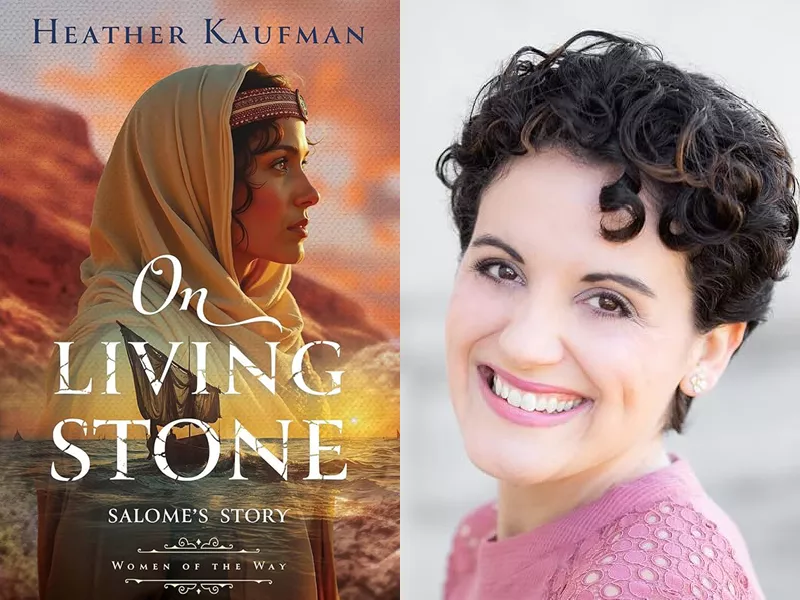 Author Heather Kaufman and her book On Living Stone