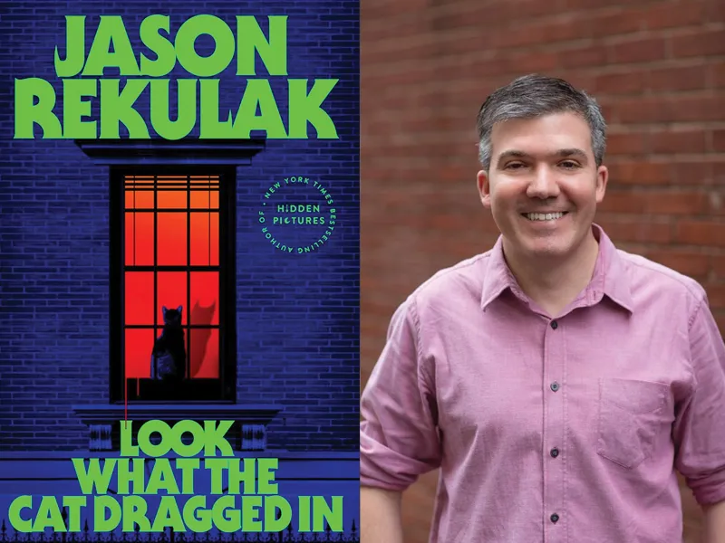 Author Jason Rekulak and his book Look What the Cat Dragged In