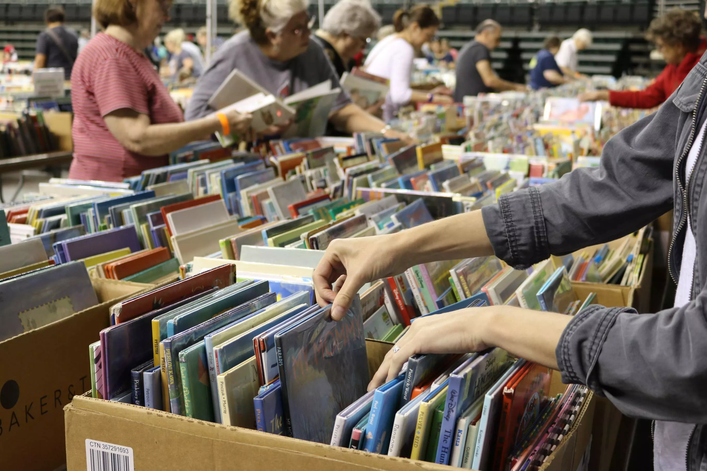 Looking through books
